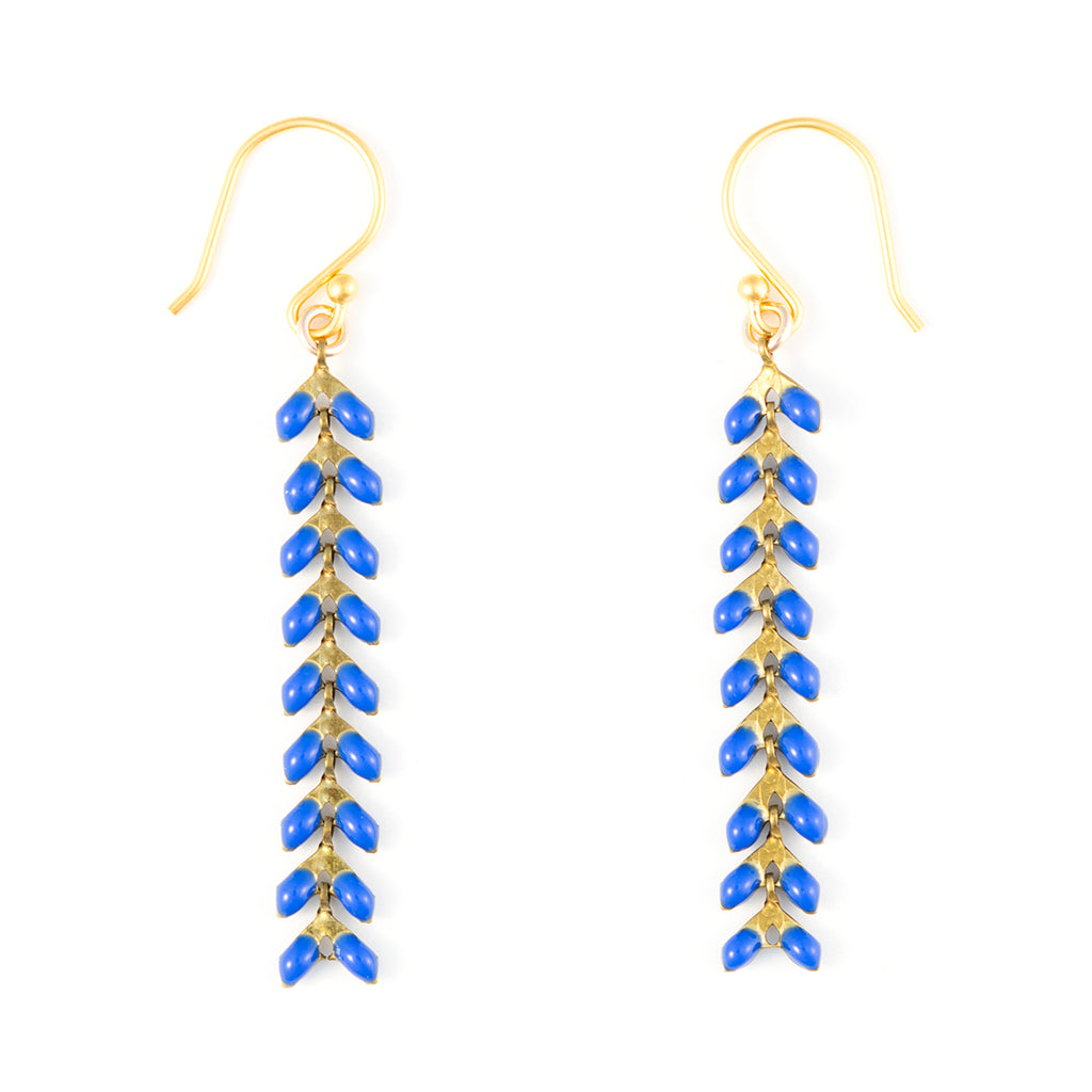 FINAL SALE - Enamel Cascade Earrings - Medium - Lapis