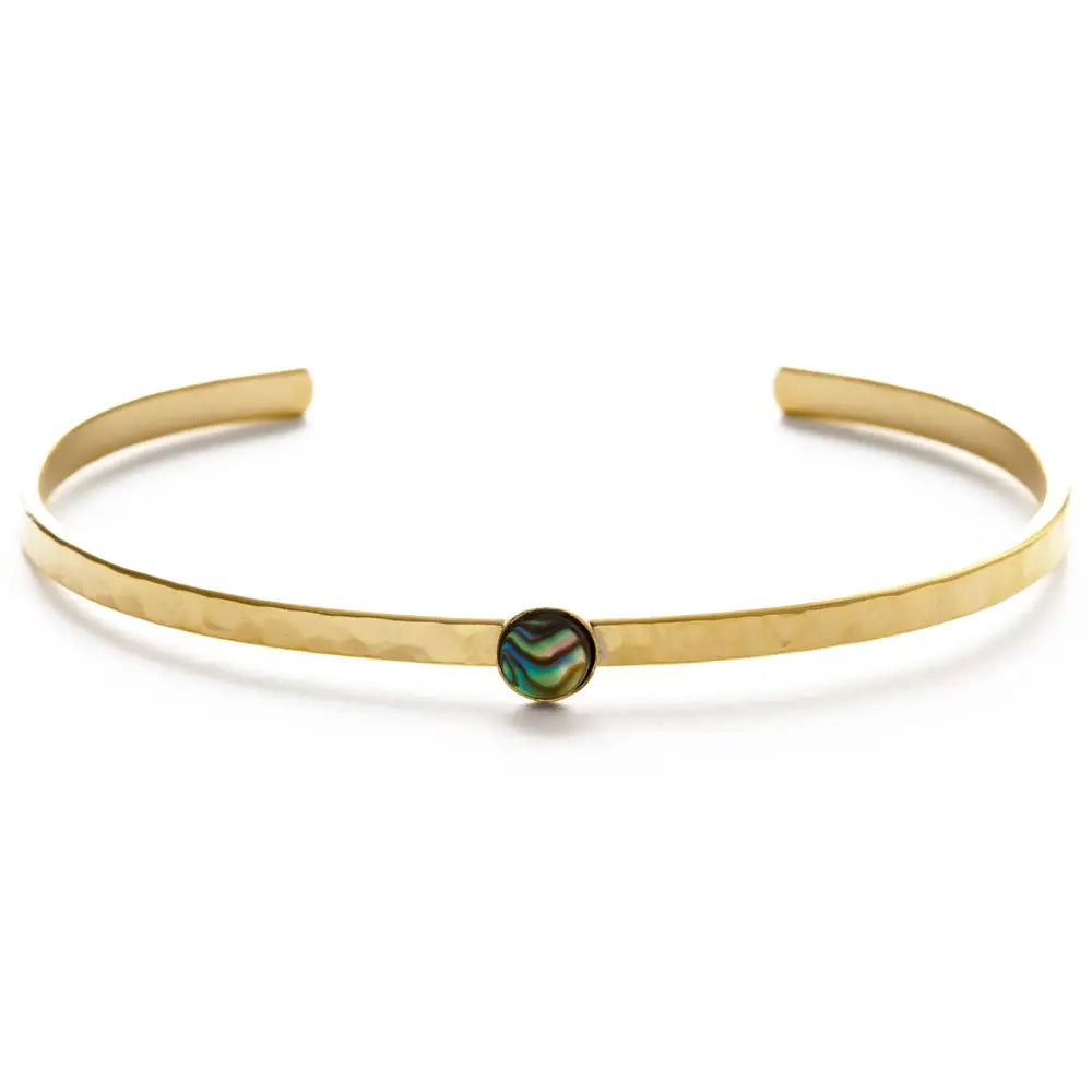 Gemstone Hammered Cuff