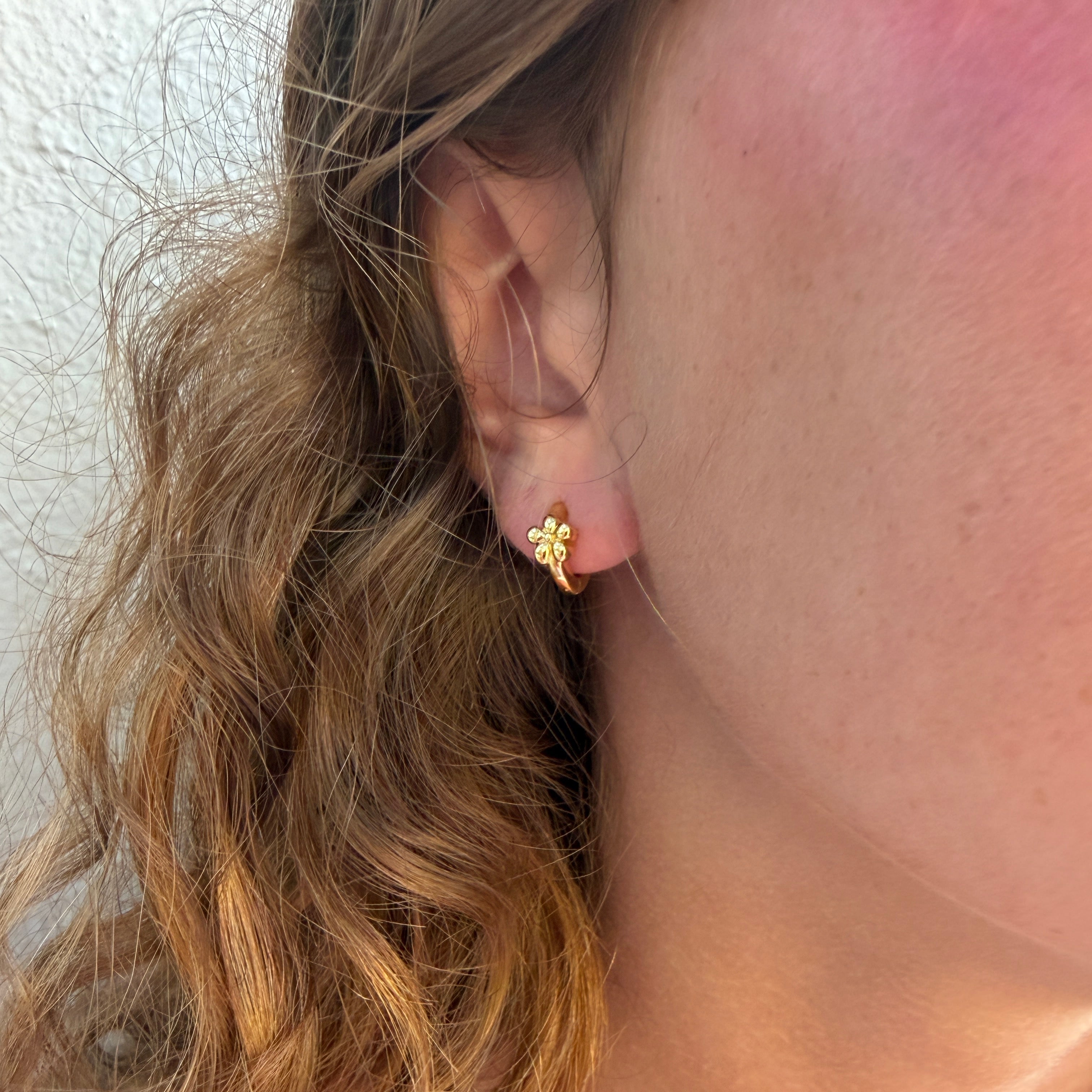 Flower Child Huggie Hoops