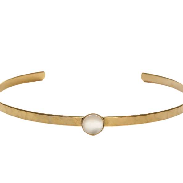 Gemstone Hammered Cuff