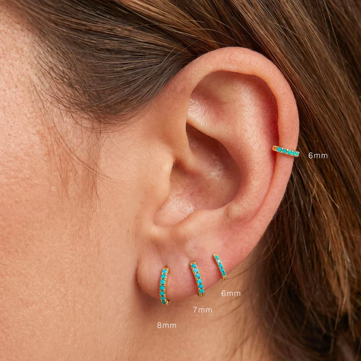 Main Character Single Earring - Turquoise Hoop