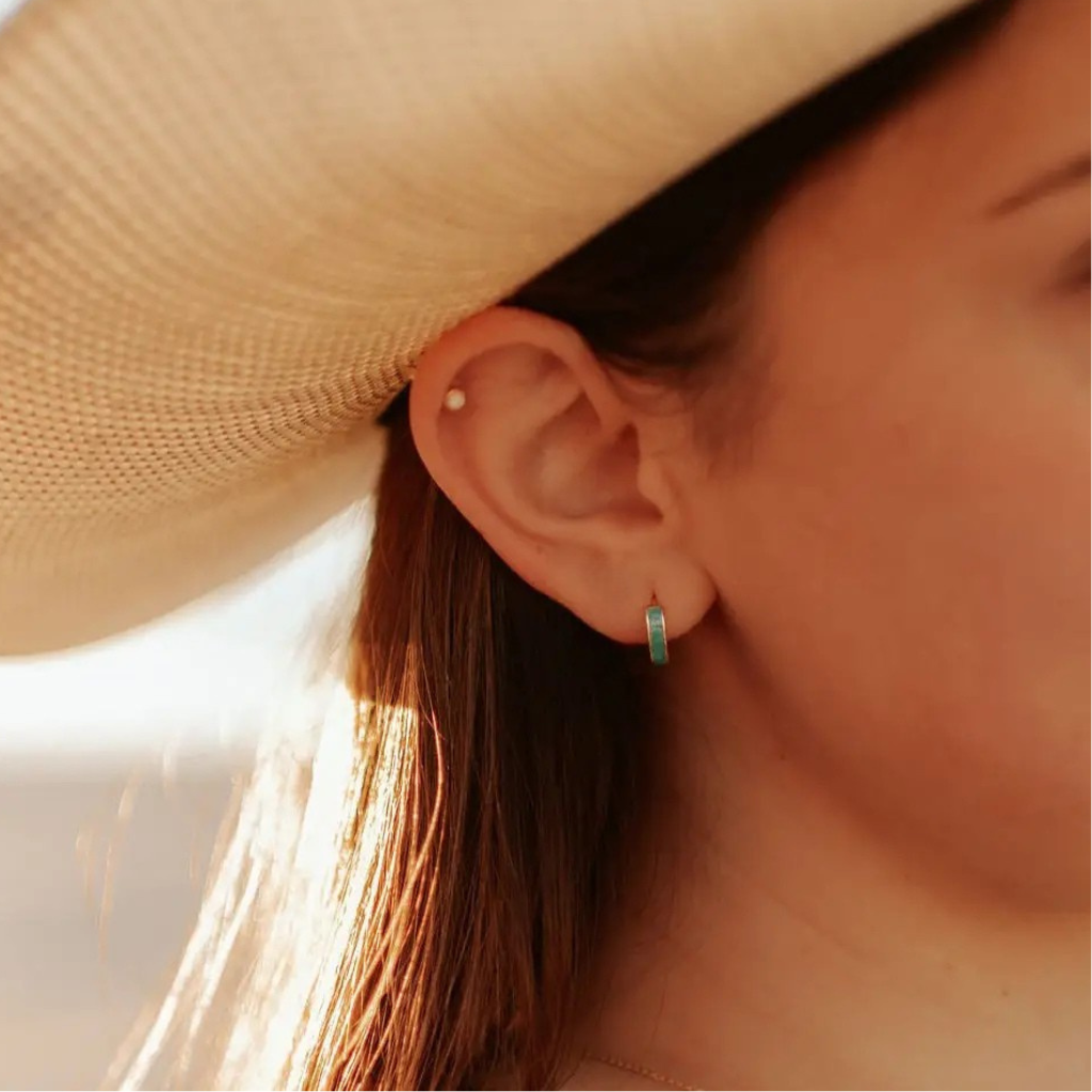 Main Character Single Earring - Shimmer Enamel Hoop