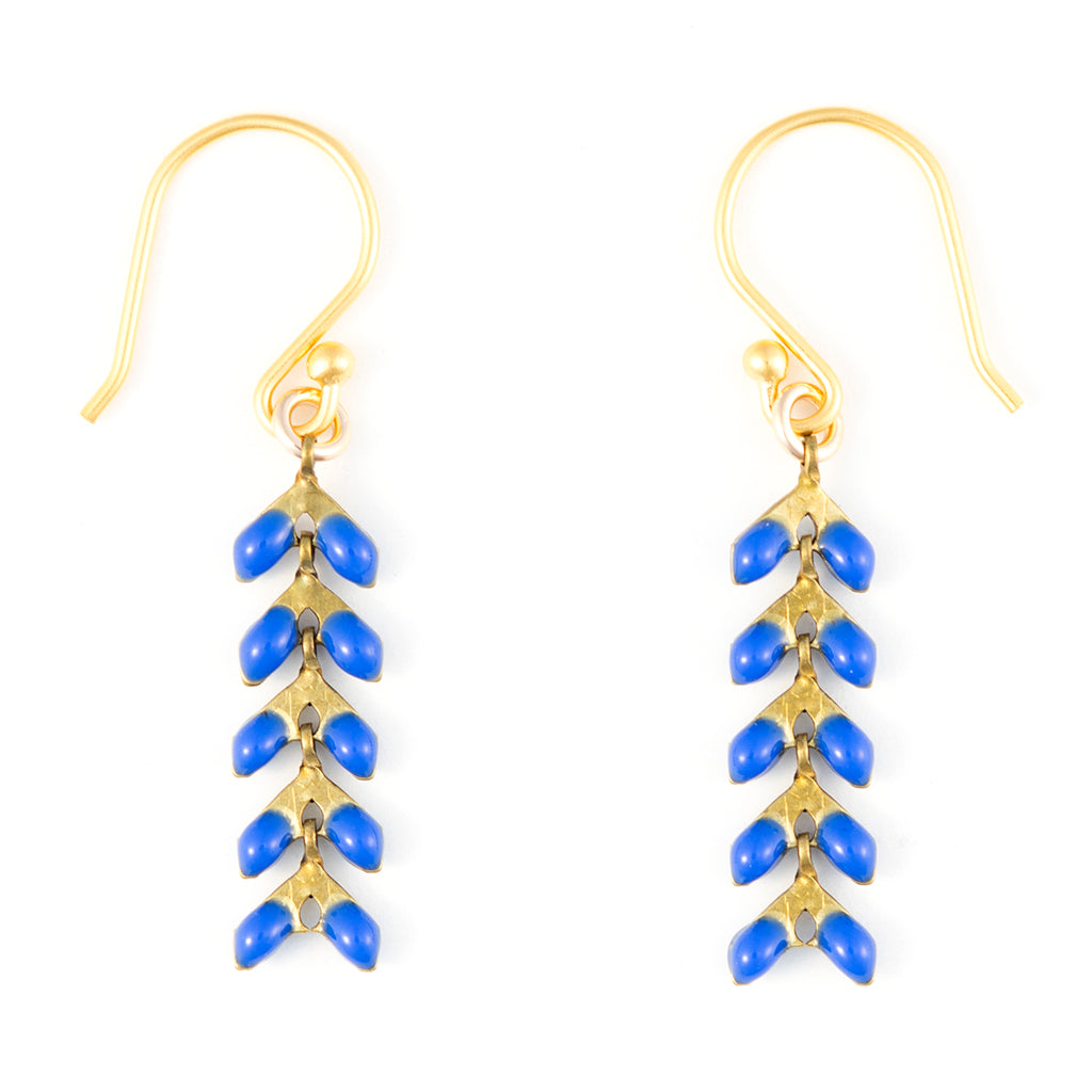 FINAL SALE - Enamel Cascade Earrings - Short - Lapis