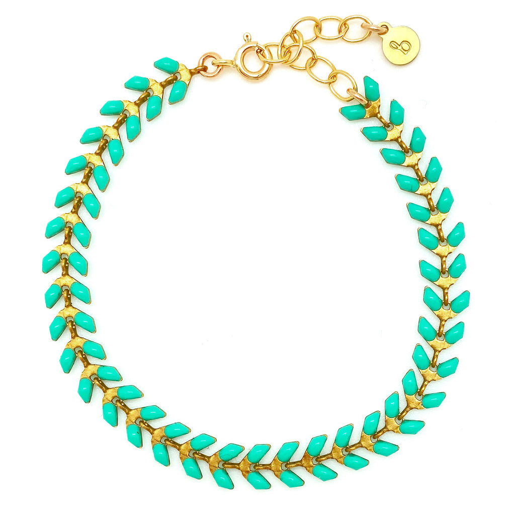 FINAL SALE - Enamel Cascade Bracelet - Aqua