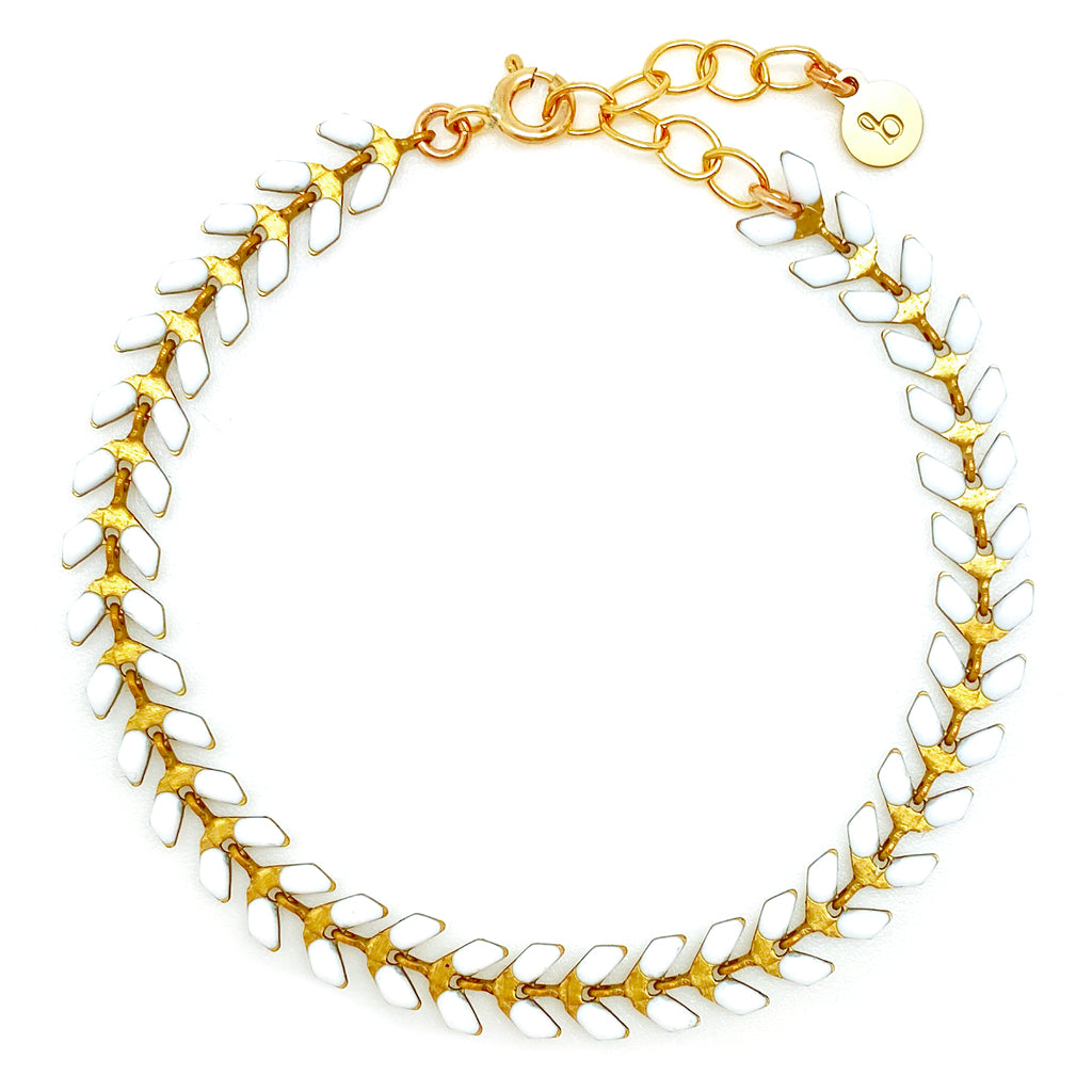FINAL SALE -  Enamel Cascade Bracelet - White