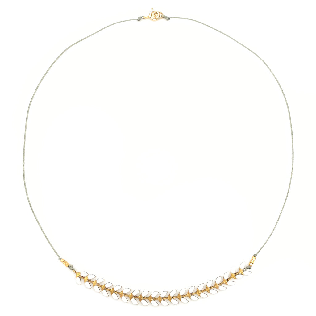 FINAL SALE - Enamel Cascade Necklace - White