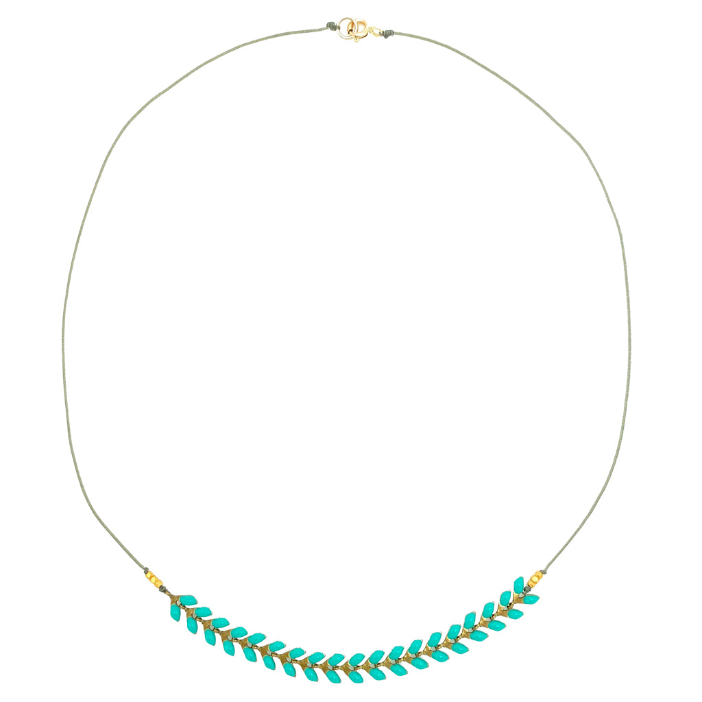 FINAL SALE - Enamel Cascade Necklace - Aqua