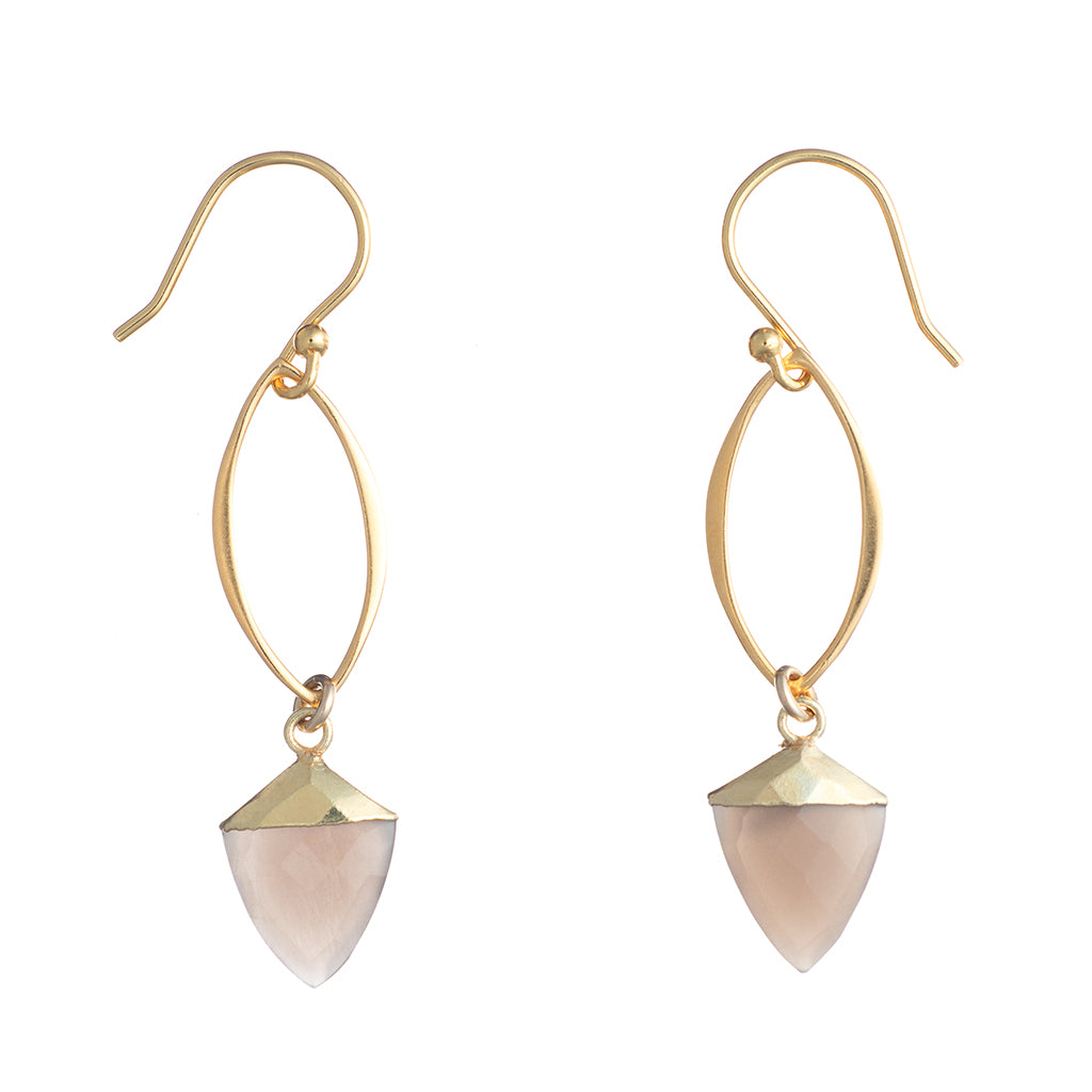 Gemstone Arrowhead Earrings
