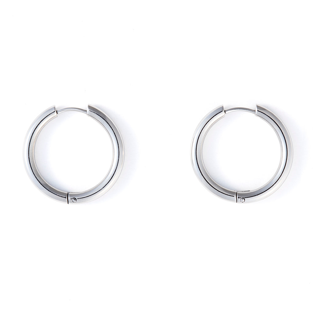 Handy Huggie Hoops - Large - Stainless Steel