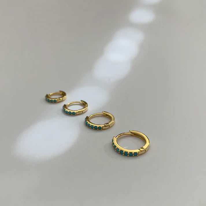Main Character Single Earring - Turquoise Hoop