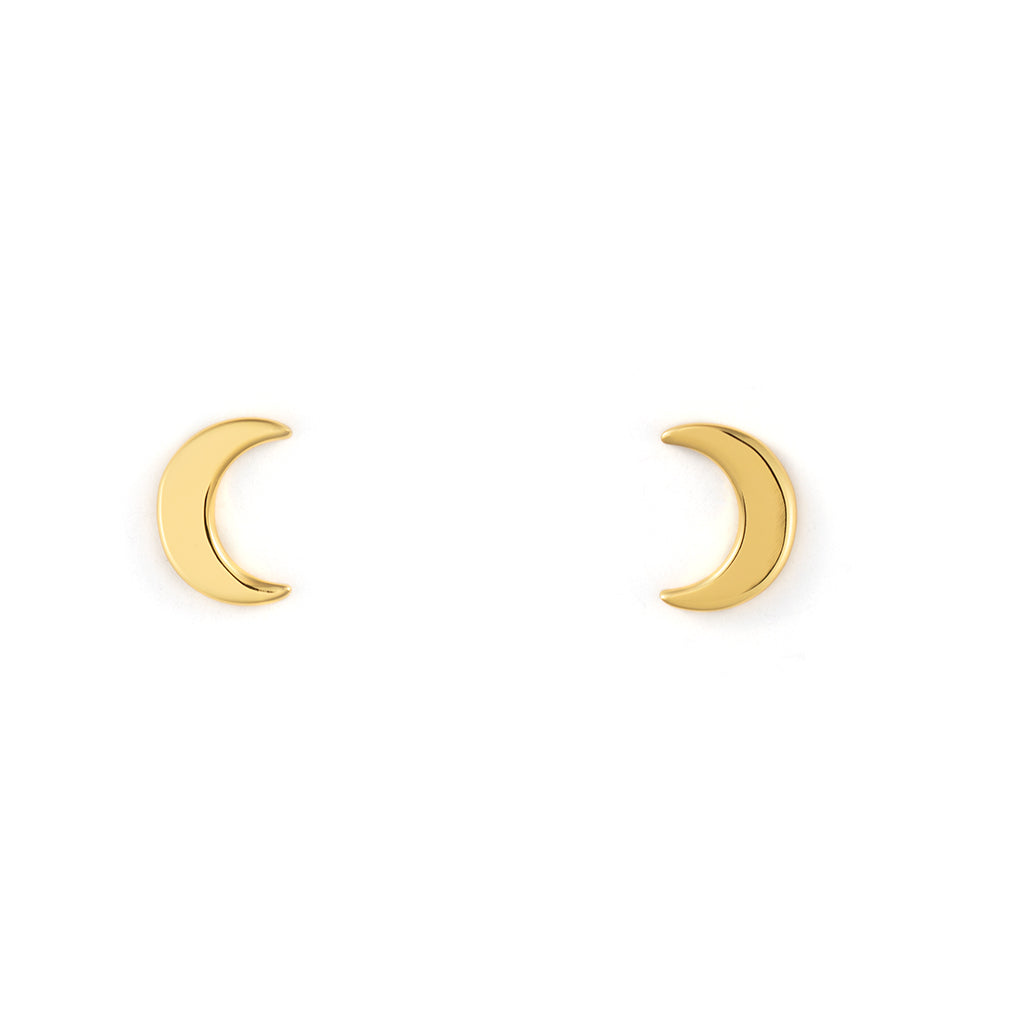 Crescent Moon Post Earrings