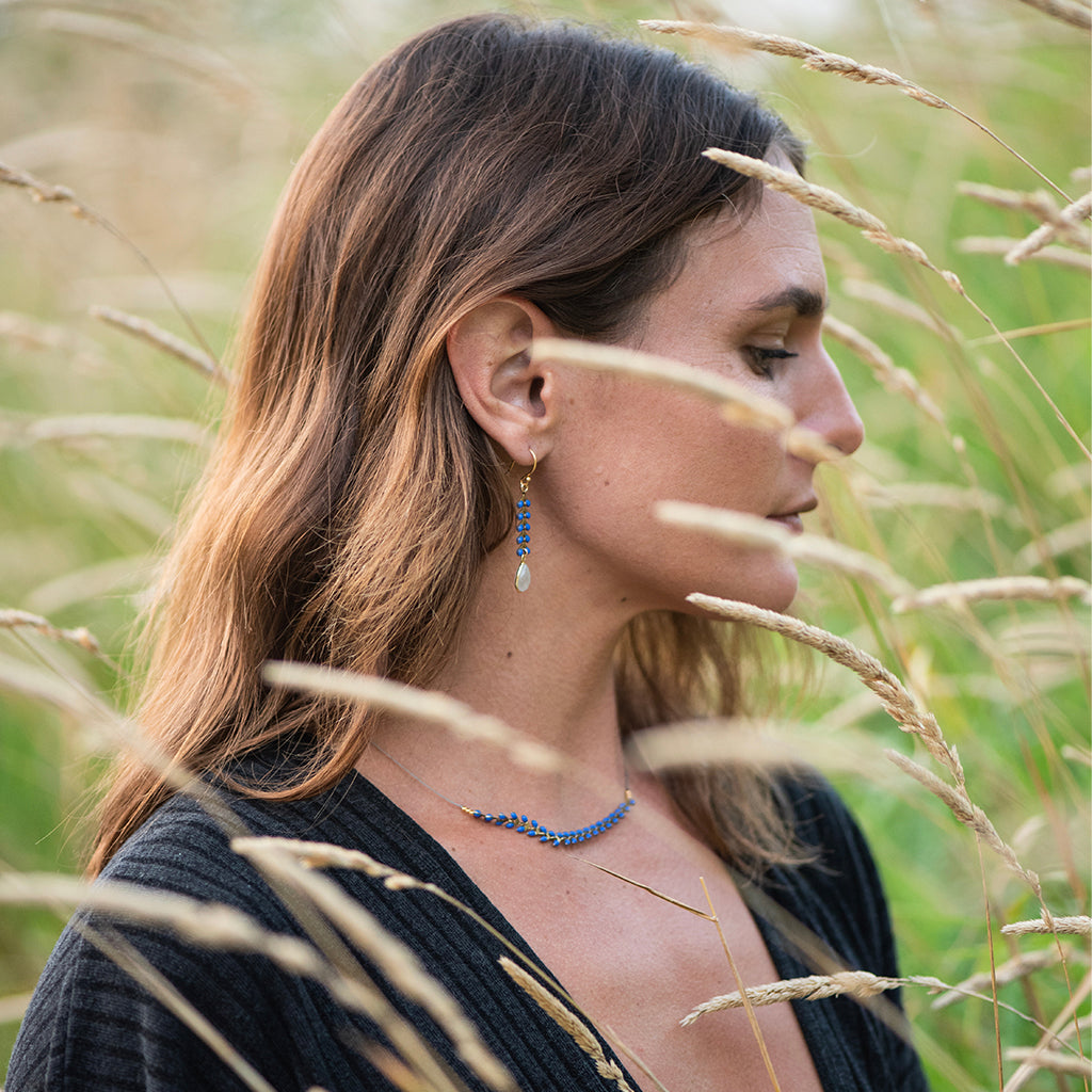 FINAL SALE - Enamel Cascade Necklace - Lapis