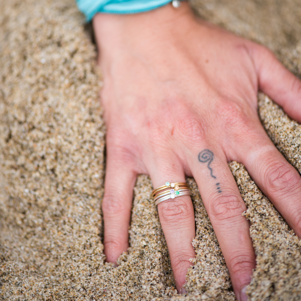 FINAL SALE - Stacking Birthstone Rings - Silver